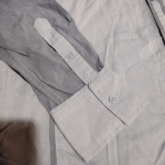 International Concepts Two Tone Gray Casual Button Down Shirt - Picture 11 of 14